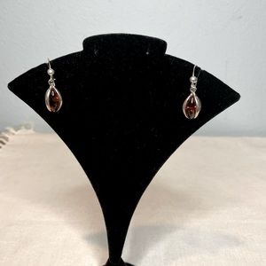 Valerio Sterling Silver Amber Earrings